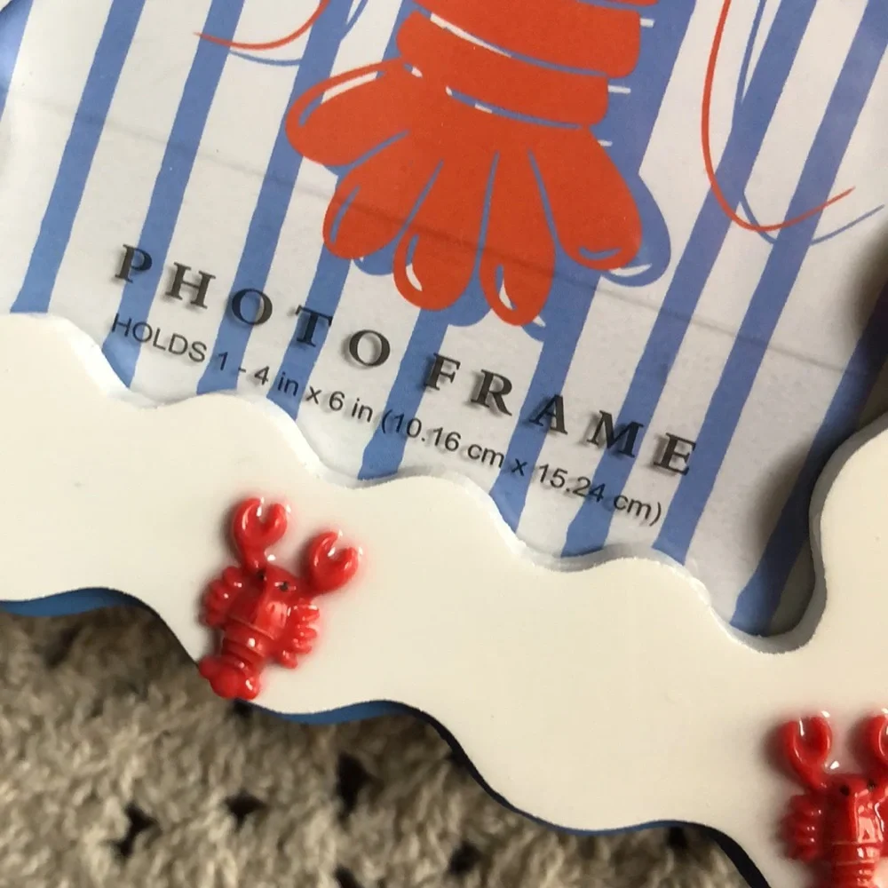 Coastal White and Red Lobster Photo Frame